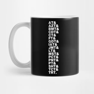 Long Distance Trails Helvetica List (White Font) Mug